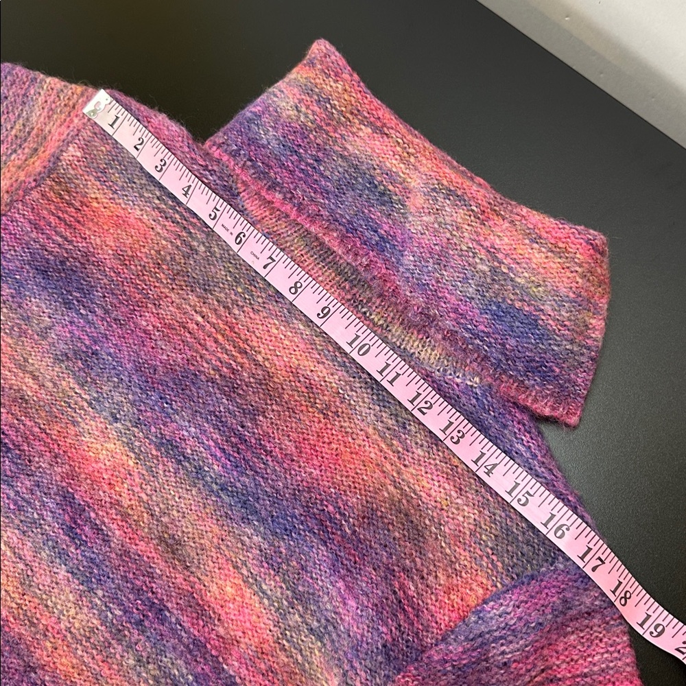 Vtg Fashion Bug Wool Blend Rainbow Turtleneck Knit Sweater 14/16W - Picture 9 of 10